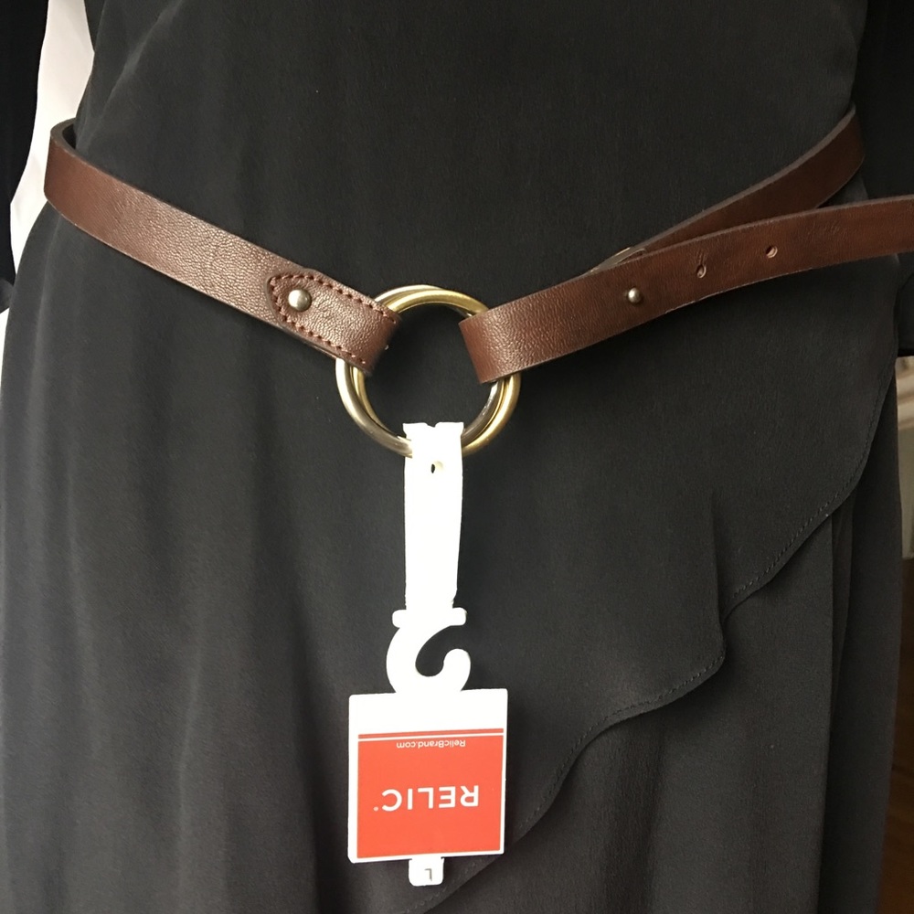 Relic Two Tone faux Leather Ring Belt Size Large